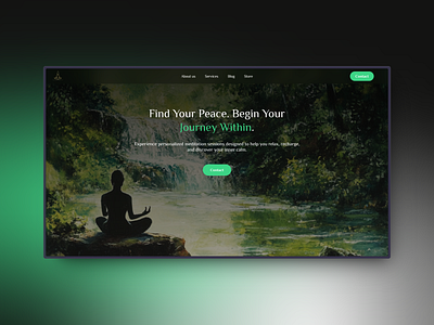 Landing page Header - Personalized meditation business branding graphic design landingpage ui ux