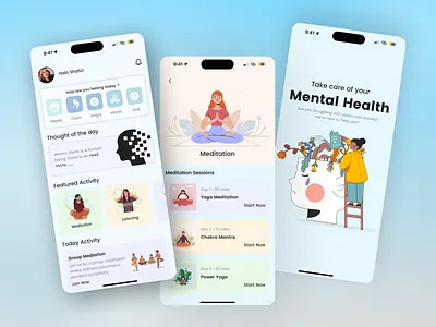 Mental Health App app design design design kit health mental mental health ui ui design ui kit uiux ux design
