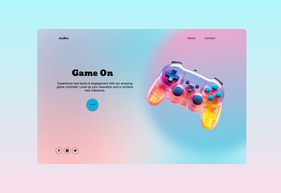 JoyBox || Game Controller Collection Platform UI Design branding controller collection controller showcase digital gaming e commerce game accessories gaming interface gaming ui minimalist desugn product display ui ui design user interface