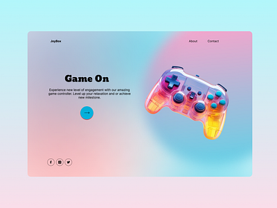 JoyBox || Game Controller Collection Platform UI Design branding controller collection controller showcase digital gaming e commerce game accessories gaming interface gaming ui minimalist desugn product display ui ui design user interface