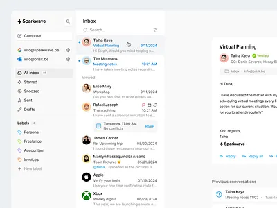 Simple Lightweight Email Client design product design ui