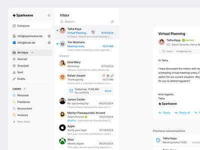 Simple Lightweight Email Client design product design ui