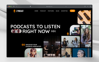 Z Podcast Landing Page Website Design branding design landing page ui uiux web design website design