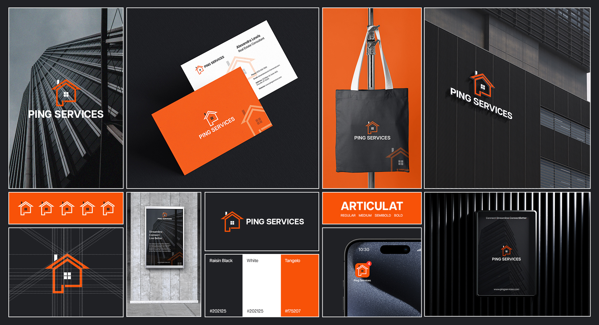 Ping Services Logo Design branddesign branding businesslogo combinationlogo logo realestate realestatebranding realestatedesign realestatelogo residentapp residentapplogo residentapplogodesign