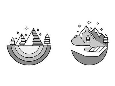 For an organisation working for protection of the Himalayas branding illustrations logo