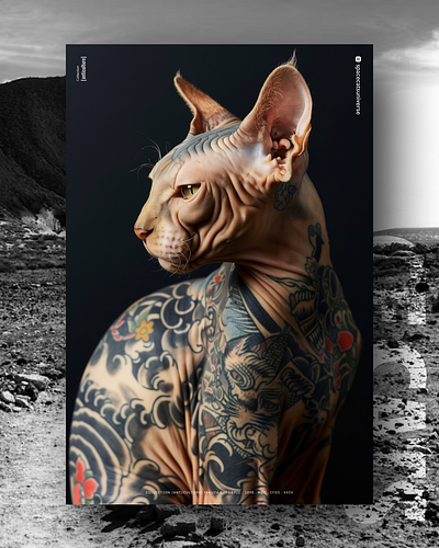 Yakuza ai branding cat daliy design illustration poster print