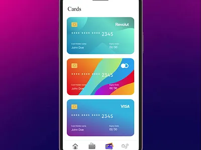 Cards exploration animation design ui design ux ui