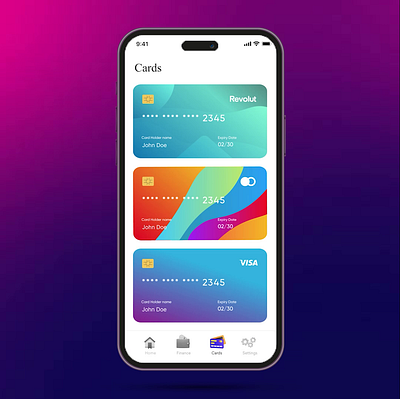 Cards exploration animation design ui design ux ui