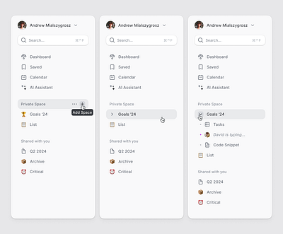 App Navigation components dashboard interface menu nav navigation sidebar ui