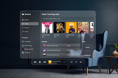 Music App - Spatial UI app music music app music spatial spatial ui ui ui spatial