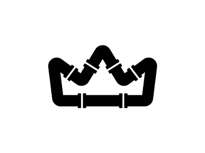 Pipe King brand branding crown design dual meaning icon illustration king logo logomark mark pipe plumber plumbing symbol