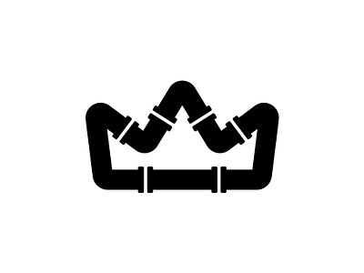 Pipe King brand branding crown design dual meaning icon illustration king logo logomark mark pipe plumber plumbing symbol