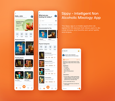 The Sippy app designed by Ansysoft $figma adobeillustrator adobephotoshop ai combinations e commerce functionality inventory ios mixology principles mobileapp newflavors nonalcoholicbeverages sippyapp zero proof spirits zeroproofspirits