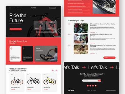 Electric Bike E-commerce Landing Page bikes bikes shop bikes store bikes website e bike e bike figma e bike store e bike ui e bikes landing ebike electric bike electric bike website electro bike