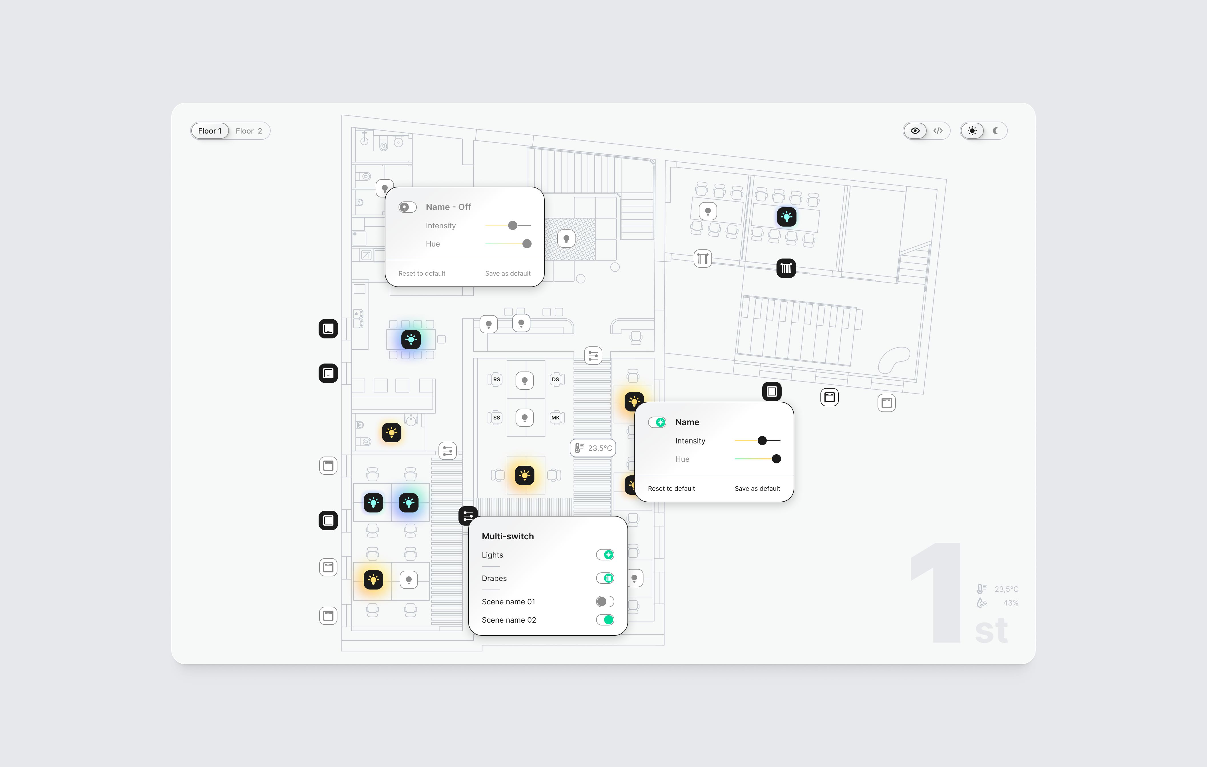 Smart Office App app design dashboard interface product design smart office ui