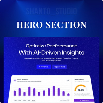 Hero Section For AI Based SAAS Website ai ai website creative hero section landing page minimal saas saas landing page saas website