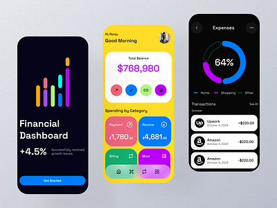 Smart Wallet App UI | Fintech App app bank app banking app bento branding design figma financial app fintech graphic design illustration logo mobile app modern design ui uiux uiuxdesign ux vector wallet