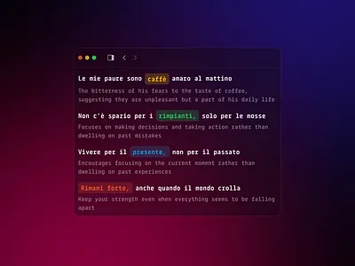 Motivating Lines bresh italian italy liberato product design song ui ux