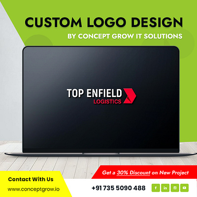 Custom Logo Design By Concept Grow IT Solutions branding graphic design logo motion graphics