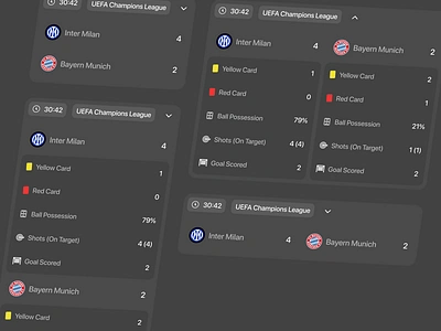 Match Statistics Widget bayern design football inter ios milan munich product design uefa ui ux widget
