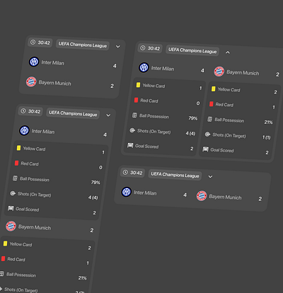 Match Statistics Widget bayern design football inter ios milan munich product design uefa ui ux widget