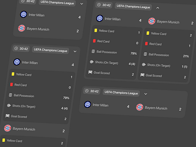Match Statistics Widget bayern design football inter ios milan munich product design uefa ui ux widget