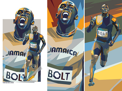 Usain Bolt bolt colorful design fan art illustration inspirational portrait portrait illustration poster poster design run running sport sport poster unique vector vectorart