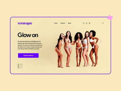 Veronique beauty product brand identity branding concept art female girl graphic design logo minimal modern purple ui ui ux ux web design woman women wordmark