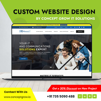 Custom Website Design By Concept Grow IT Solutions animation branding concept grow it solutions custom website design graphic design logo motion graphics