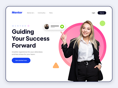 Mentor Hero Page UI Design animation hero section illustration mentor website ui ui design web design webpage website design website ui