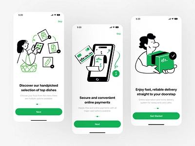 Food Delivery Onboarding Screens app design food app food delivery food delivery app food delivery service mobile mobile app mobile ui onboarding onboarding screen ui ux