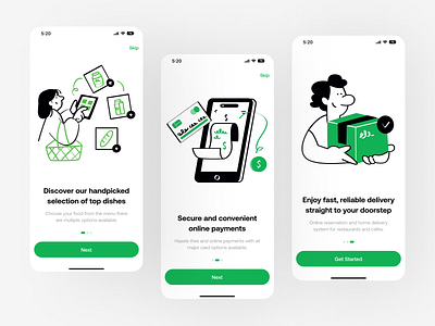 Food Delivery Onboarding Screens app design food app food delivery food delivery app food delivery service mobile mobile app mobile ui onboarding onboarding screen ui ux