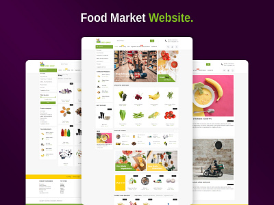 Food Market Theme Template branding design ecommerce illustration ui web design website design website template woocommerce wordpress