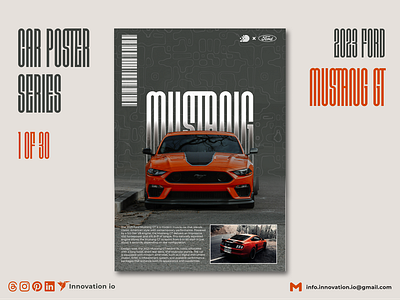 2023 FORD MUSTANG GT car poster design graphic design poster series typography