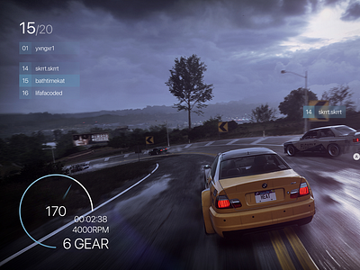 Racing Game UI dash hud ui video game
