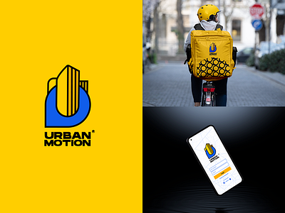 Urban Motion brand branding clean design flat graphic design illustration logo logotype minimal motion ui urban yellow