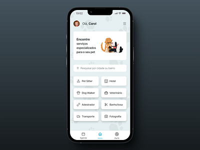 Home Page - Pet Service App app design home pet ui