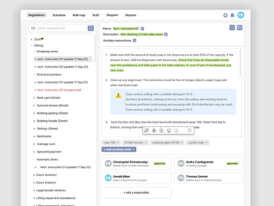 CRM to audit the maintenance of industrial or retail space clean