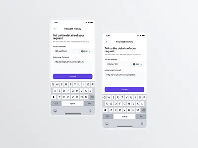 Request money (Mobile App ) flat design request money savings