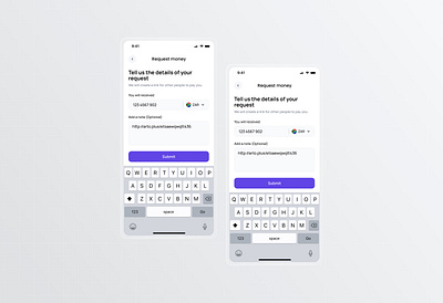 Request money (Mobile App ) flat design request money savings