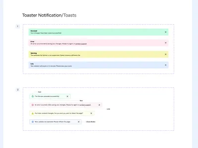 Clean & Minimal Toast Notifications messaging toast toaster ui ux