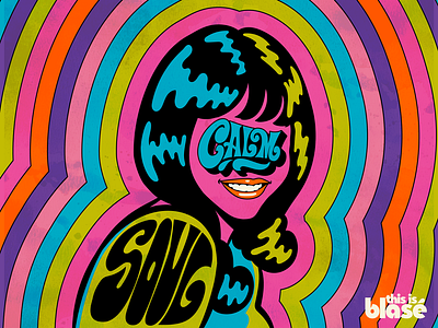 Calm Soul colorful design hippie illustration lettering psychedelic retro sixties trippy typography vector vintage