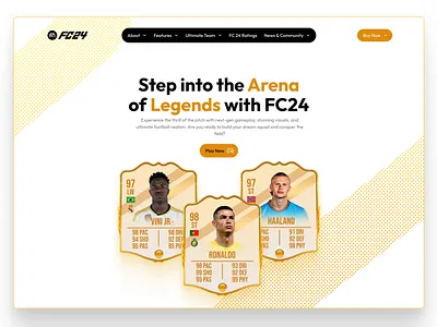 FC24 game website redesign graphic design illustration landing page ui web design