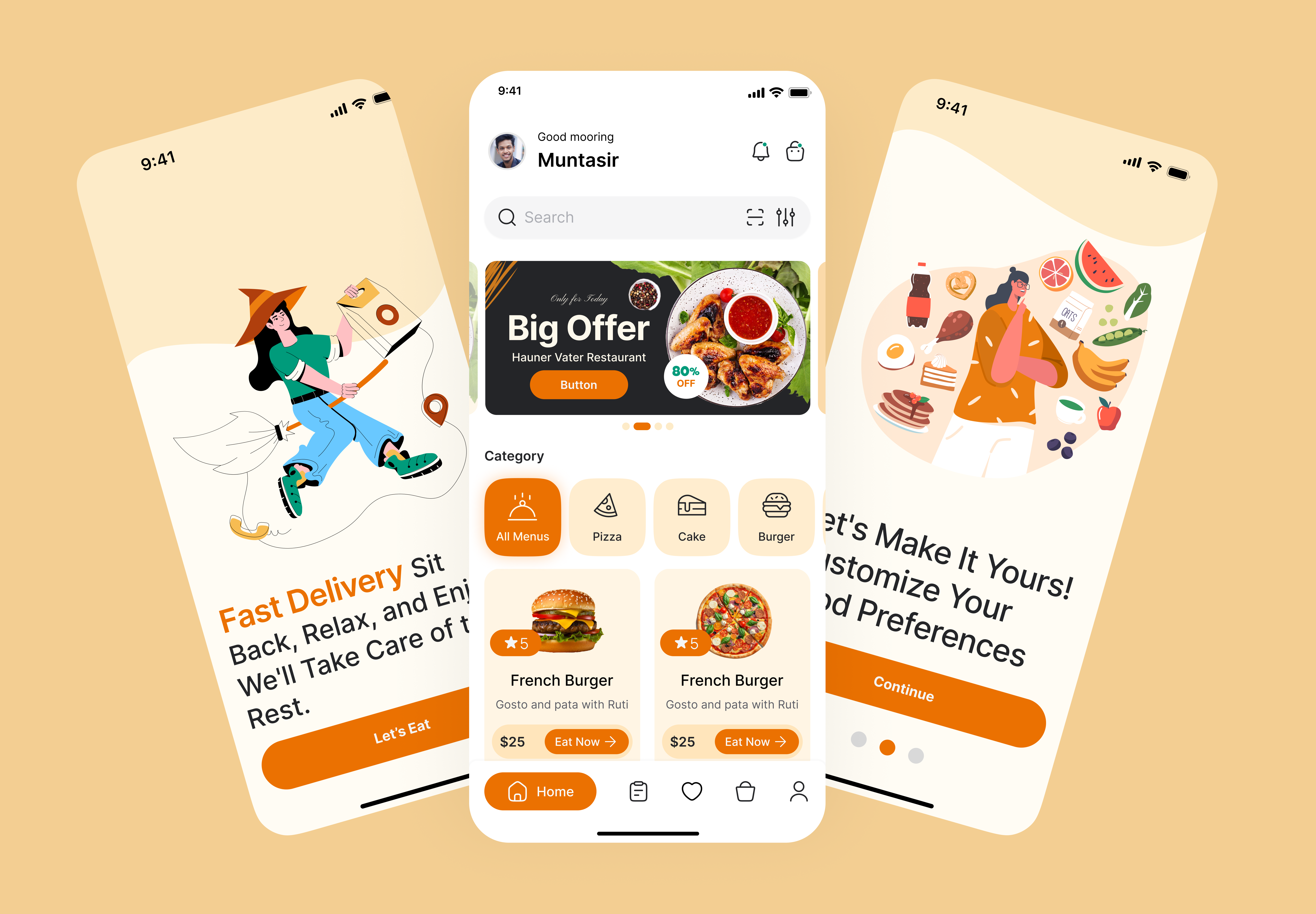 Food Delivery App app app design branding design food food app food delivery design foodie grocery design minimal ui uiux design ux