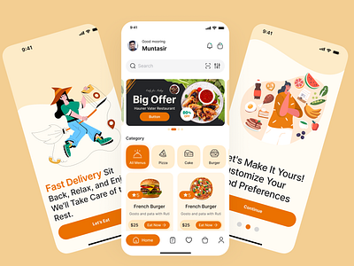 Food Delivery App app app design branding design food food app food delivery design foodie grocery design minimal ui uiux design ux