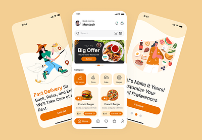 Food Delivery App app app design branding design food food app food delivery design foodie grocery design minimal ui uiux design ux