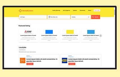 Redesign a job search page in Figma (NomadCareers) branding design figma job logo typography u ui ux