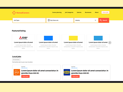 Redesign a job search page in Figma (NomadCareers) branding design figma job logo typography u ui ux