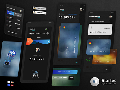 Crypto - NFT App android ios app applicatiopn balance blurred background brand branding coin credit cards cryptomonnaies cryptocurrencies current spend dashboard finance graphic design icons designer nft app photoshop psd print designer senior designer trasnfer typo typography ui ux designer wallet