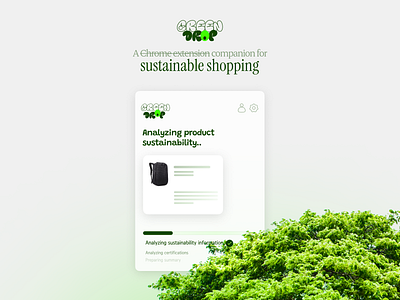 Extension for sustainable shopping branding chrome extension design extension design sustainability sustainable shopping ui uiux ux uxdesign